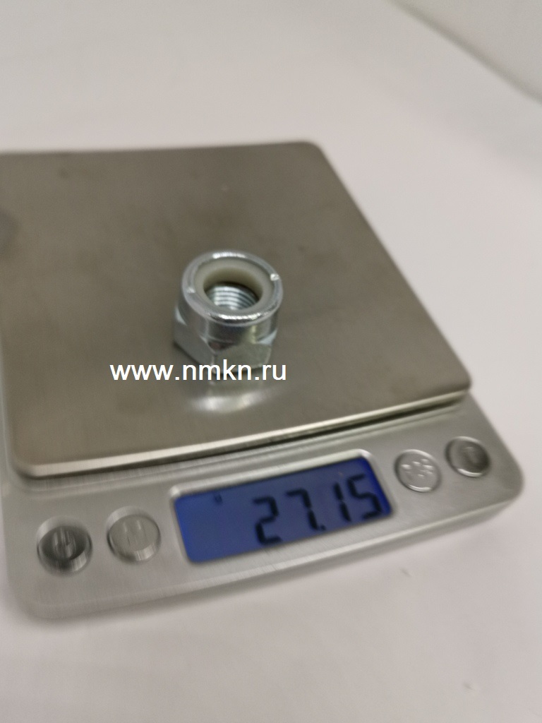 гайка 14х1.5 с белым нейлоновым кольцом самоконтрящаяся высокая в интернет-магазине НМК